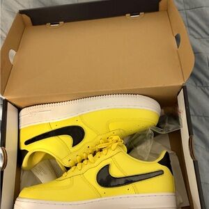 Nike Air Force 1 Yellow and Black Shoes